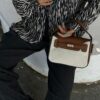 Lindy Canvas Tan Hand and Crossbody Bag