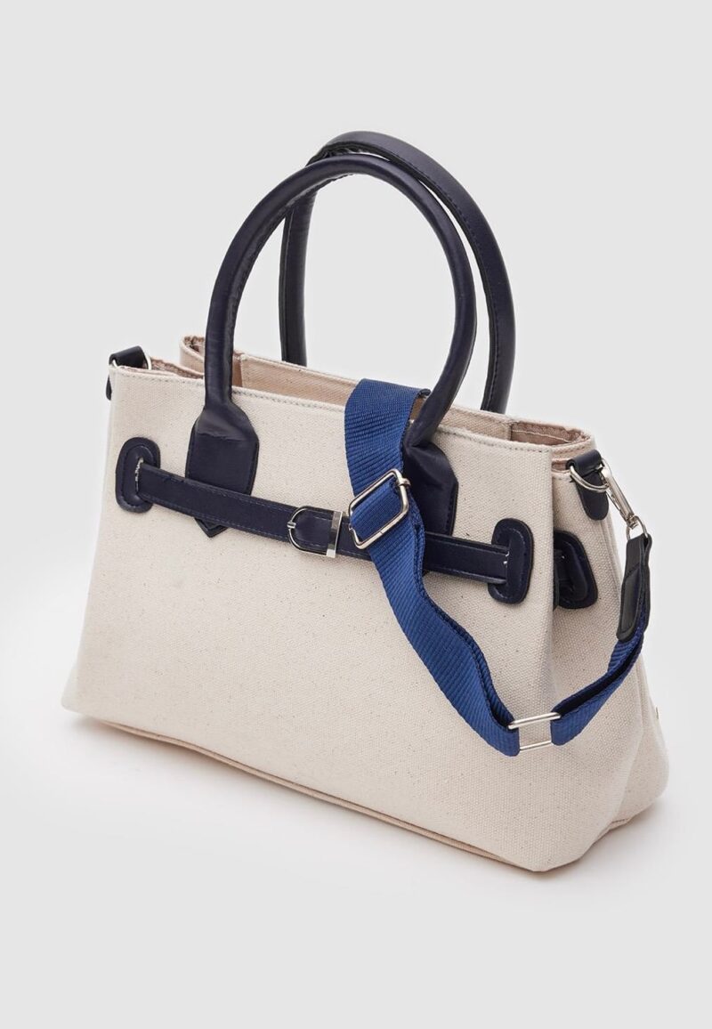 Porto Canvas Navy Blue Shoulder Bag