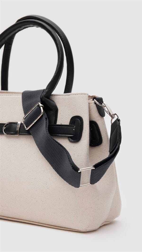 Porto Canvas Black Shoulder Bag - Image 3