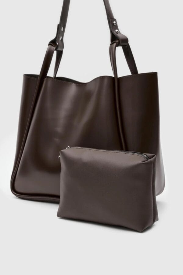 Pera Dark Brown Bag + Pochette - Image 2