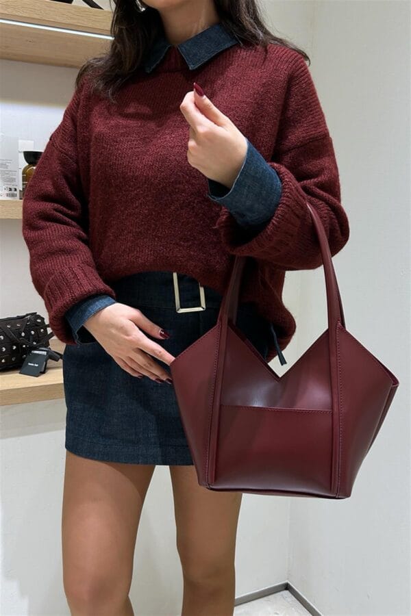 Geza Burgundy Bag + Pochette - Image 8