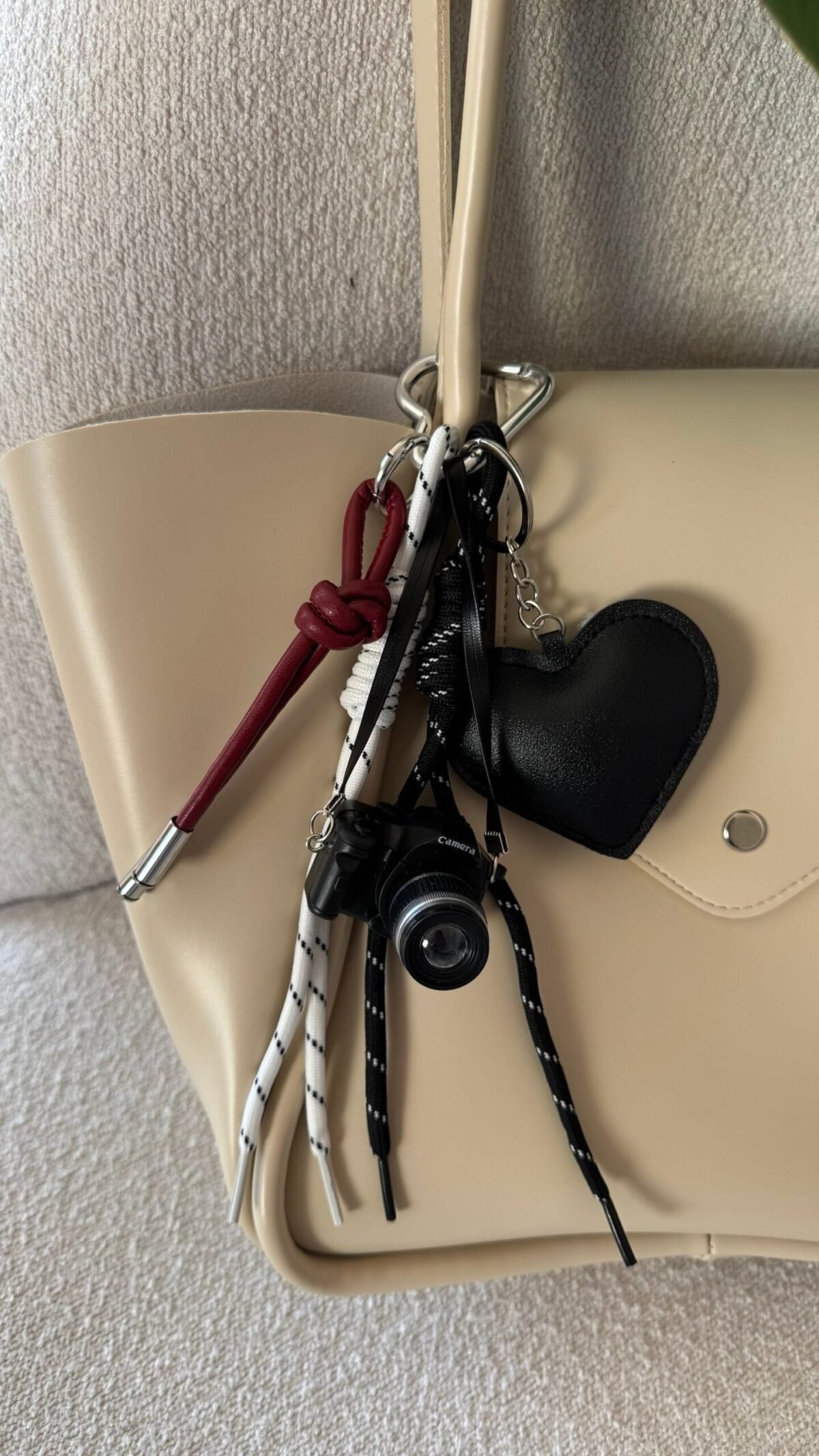 Camera Black Heart Charm
