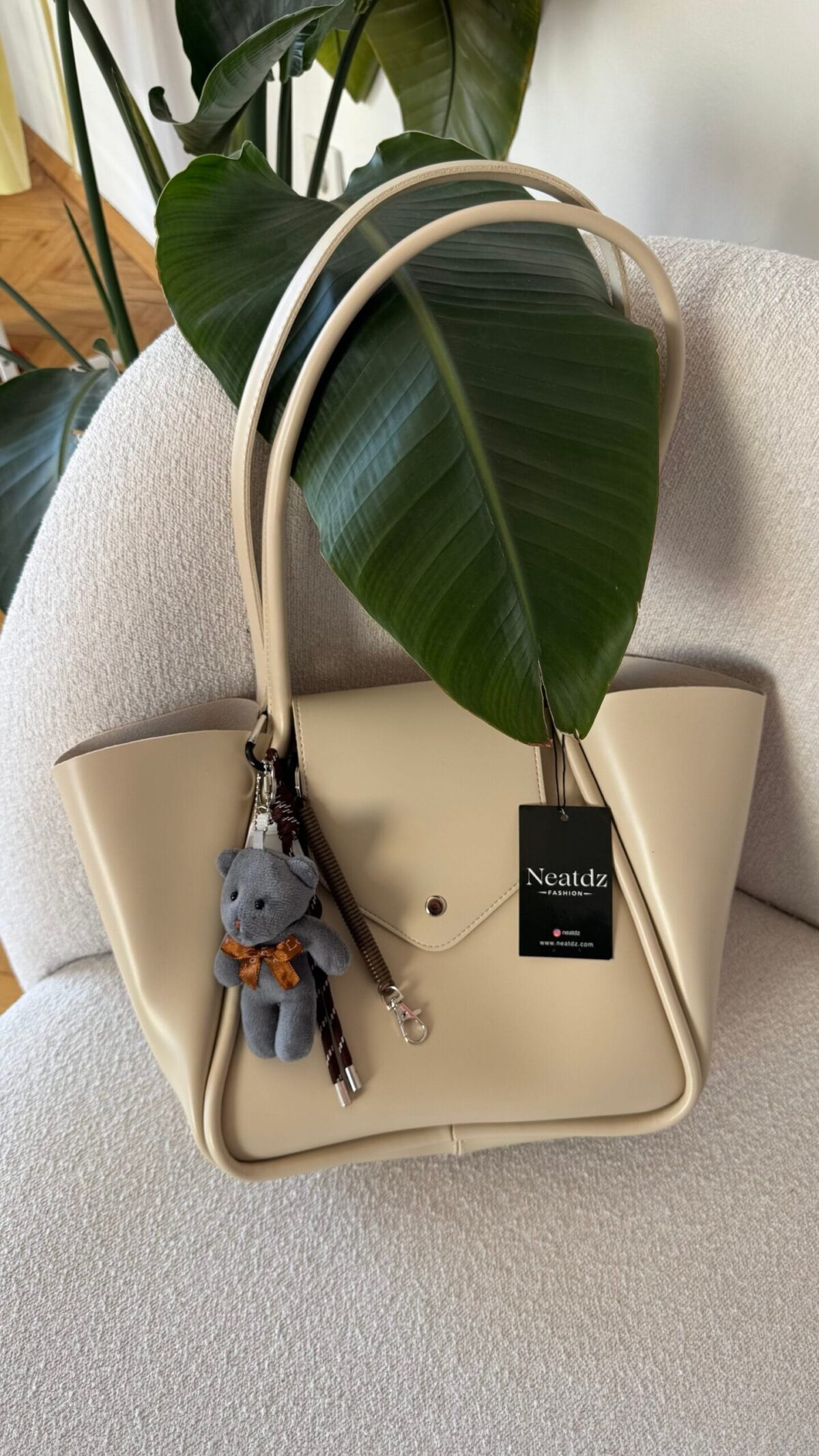 Dark Grey Teddy Bear Charm