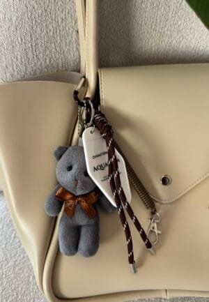 Dark Grey Teddy Bear Charm