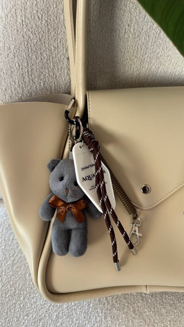 Dark Grey Teddy Bear Charm