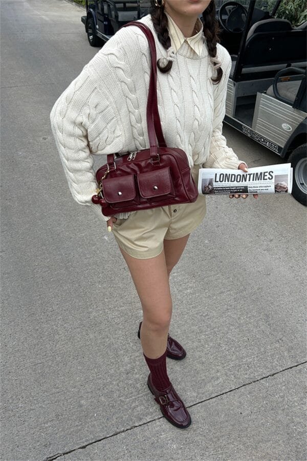 Maschine  Burgundy Bag – Image 11