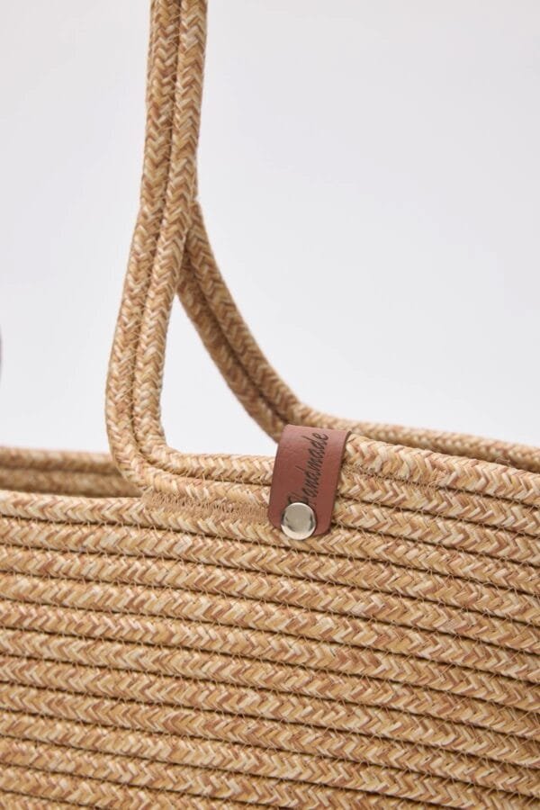 Dorena Camel Handmade Wicker Bag – Image 4