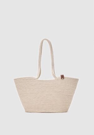 Dorena Off White Handmade Wicker Bag