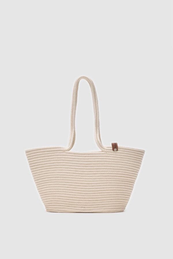 Dorena Off White Handmade Wicker Bag