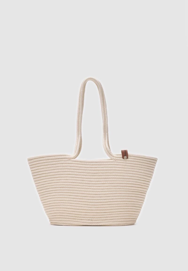 Dorena Off White Handmade Wicker Bag