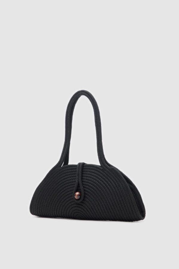 Paper Black Handmade Wicker Bag – Image 2