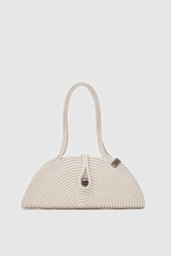 Paper Off-White Handmade Wicker Bag