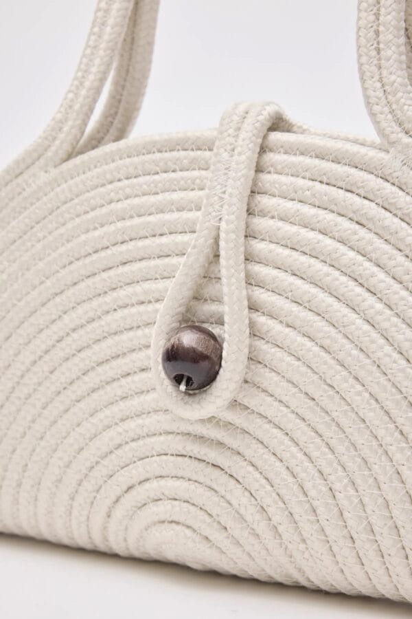 Paper Off-White Handmade Wicker Bag – Image 3
