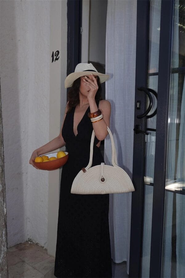 Paper Off-White Handmade Wicker Bag – Image 11