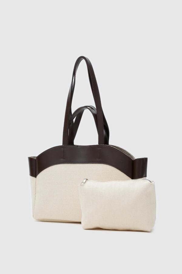 Marlove Dark Brown Canvas Bag + Pochette – Image 4