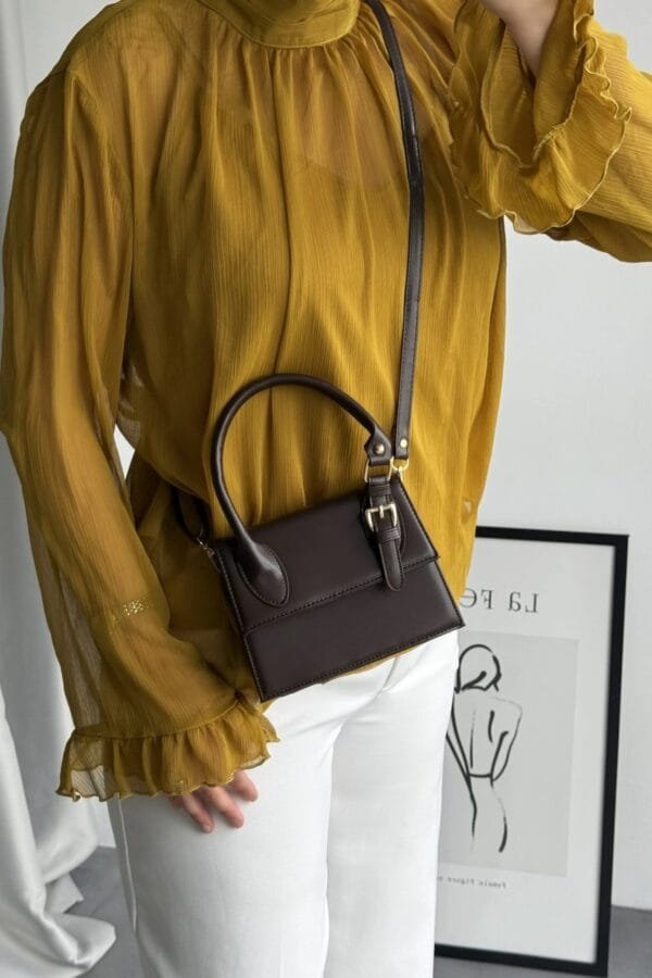 Janice Dark Brown Hand Bag – Image 5