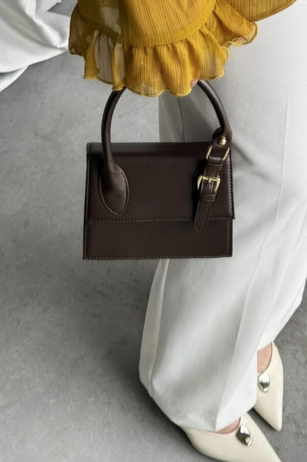 Janice Dark Brown Hand Bag – Image 3
