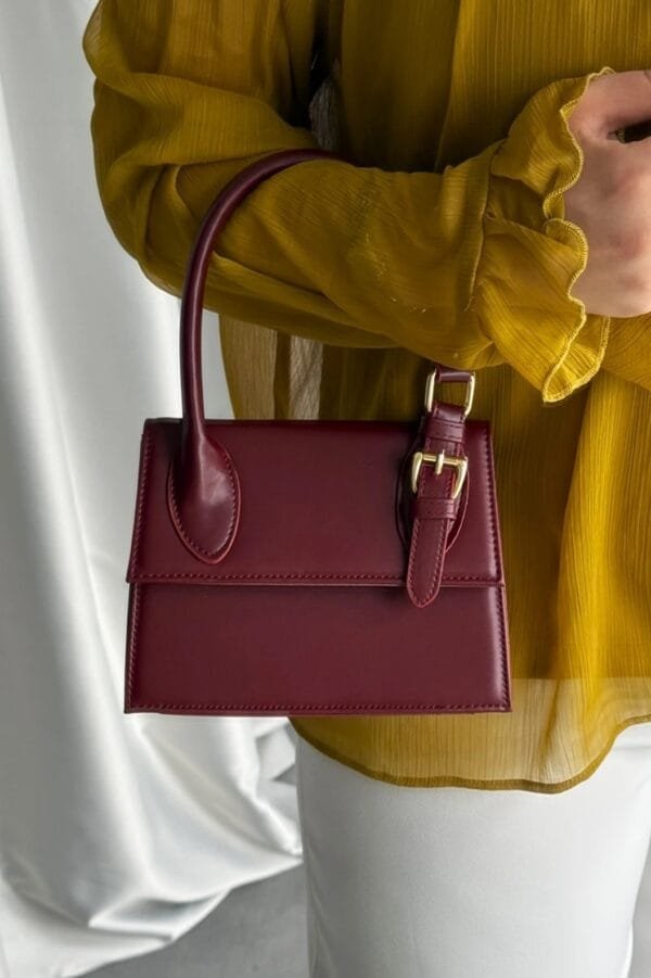 Janice Burgundy Hand Bag – Image 3
