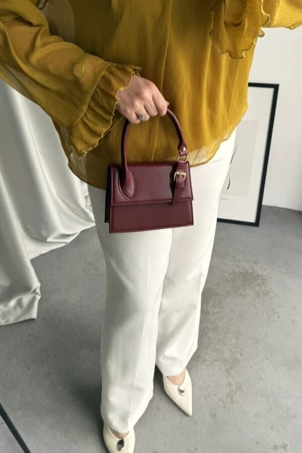 Janice Burgundy Hand Bag – Image 5