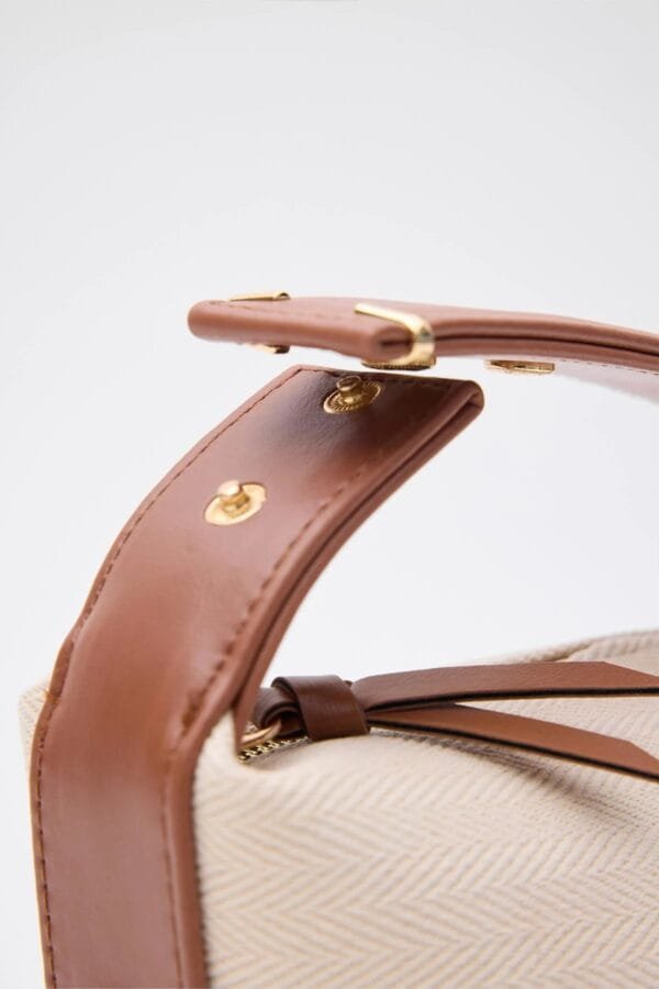 Leo Canvas Camel Hand Bag – Image 4