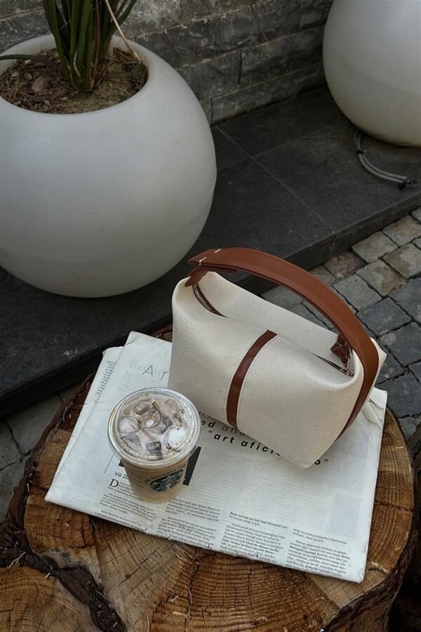 Leo Canvas Camel Hand Bag – Image 7