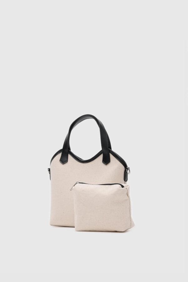 Rosalie Black Canvas Bag + Pochette – Image 3
