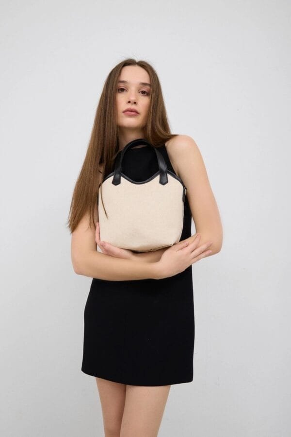 Rosalie Black Canvas Bag + Pochette – Image 7