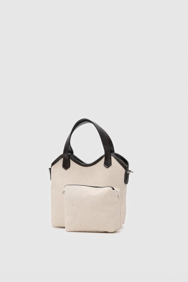 Rosalie Dark Brown Canvas Bag + Pochette – Image 3
