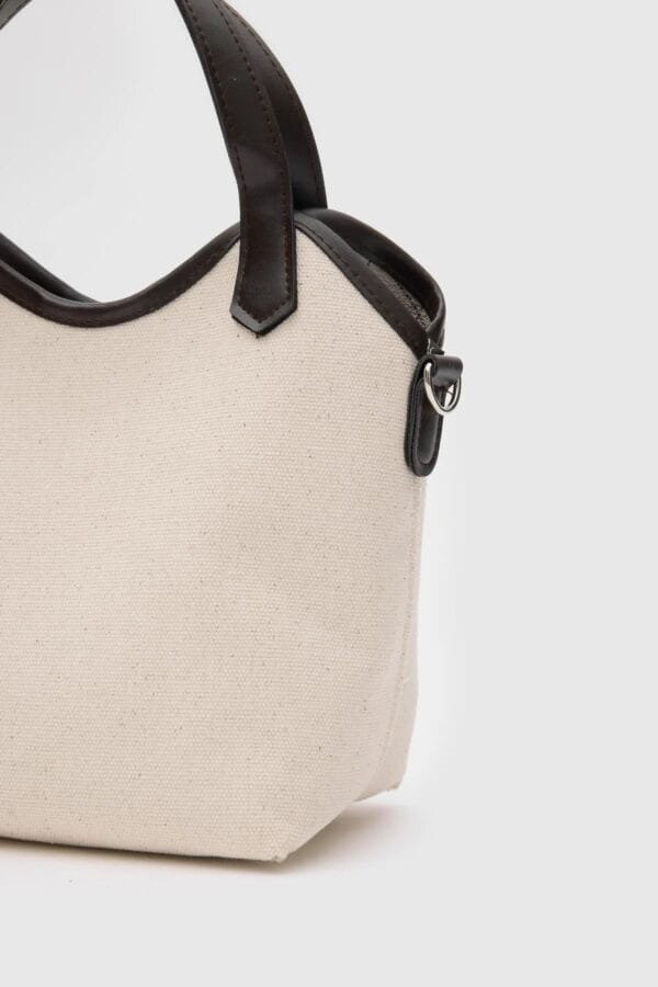 Rosalie Dark Brown Canvas Bag + Pochette – Image 5