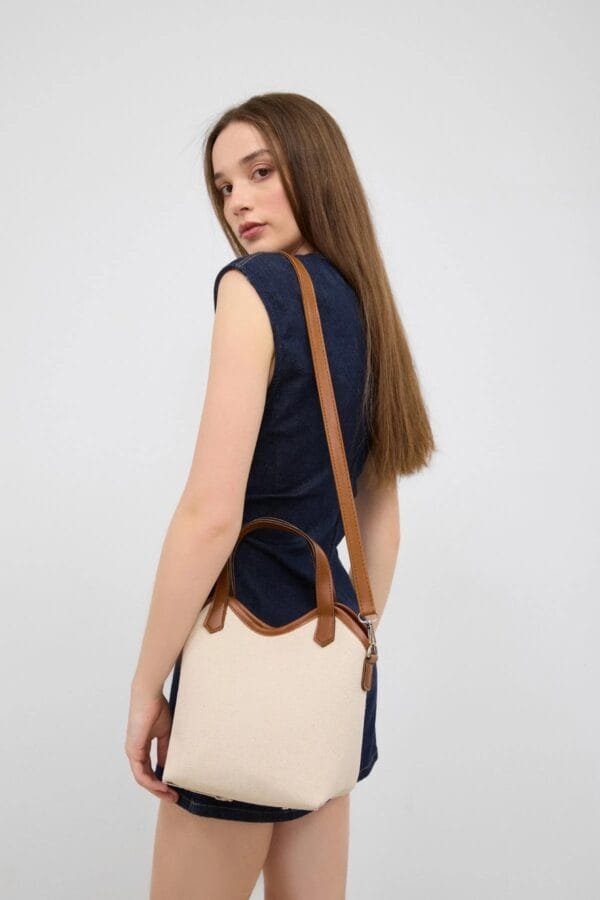 Rosalie Camel Canvas Bag + Pochette – Image 6