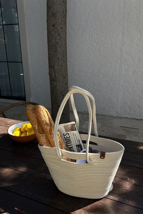 Santa White Handmade Wicker Bag – Image 5