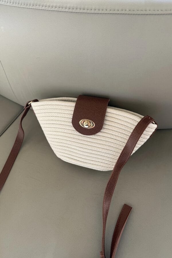 Mila Off-White Handmade Wicker Bag
