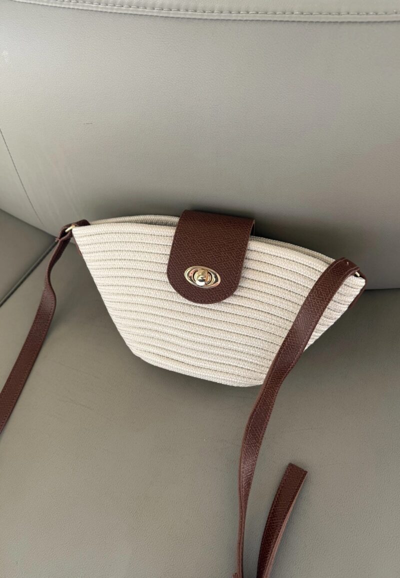 Mila Off-White Handmade Wicker Bag