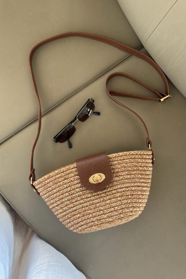 Mila Camel Handmade Wicker Bag – Image 2
