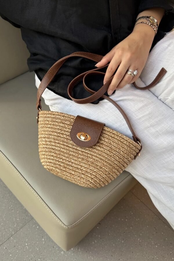 Mila Camel Handmade Wicker Bag
