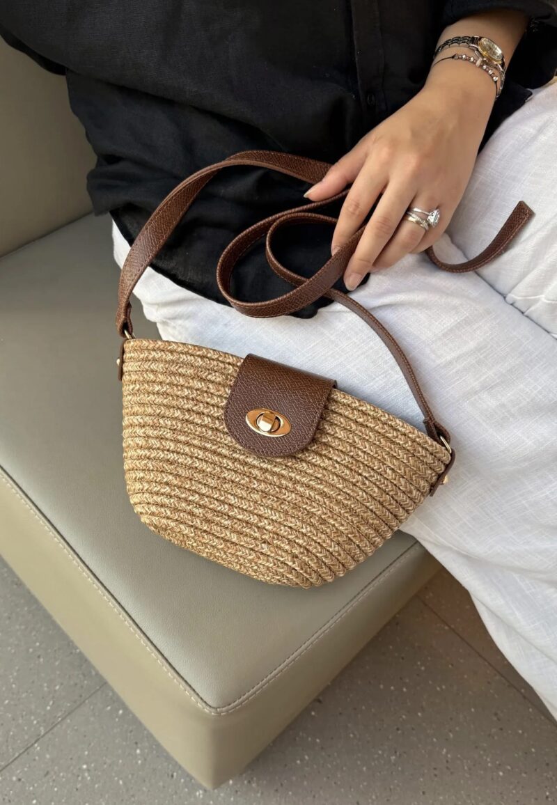 Mila Camel Handmade Wicker Bag
