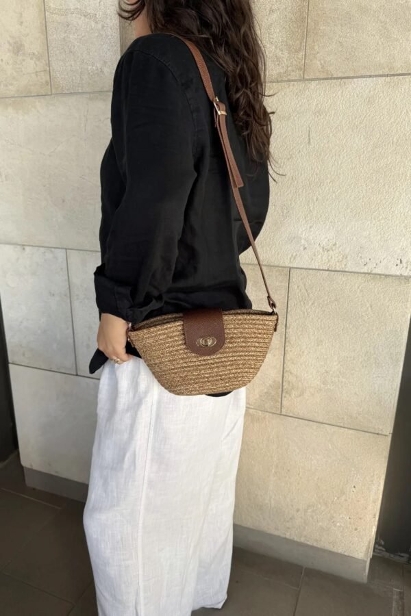 Mila Camel Handmade Wicker Bag – Image 3