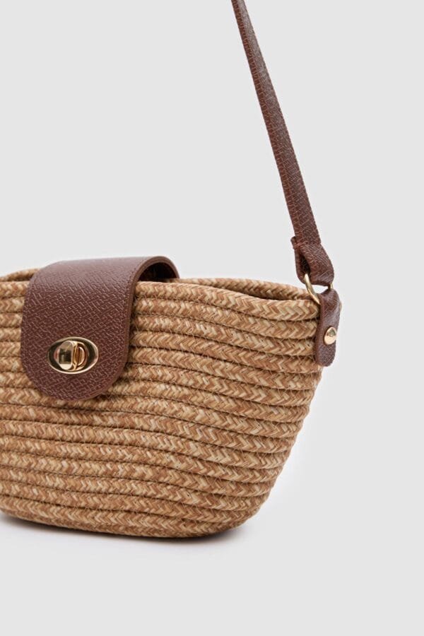 Mila Camel Handmade Wicker Bag – Image 6