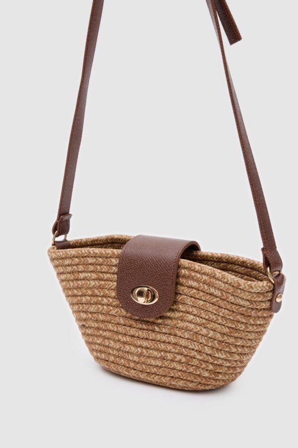 Mila Camel Handmade Wicker Bag – Image 7