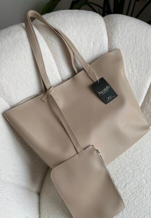Cloudy Beige Bag + Wallet