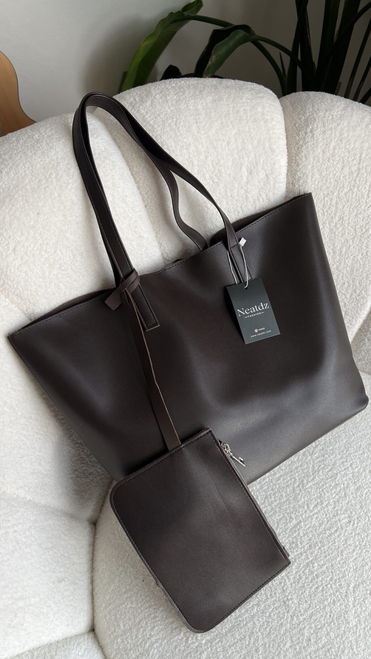 Cloudy Dark Brown Bag + Wallet