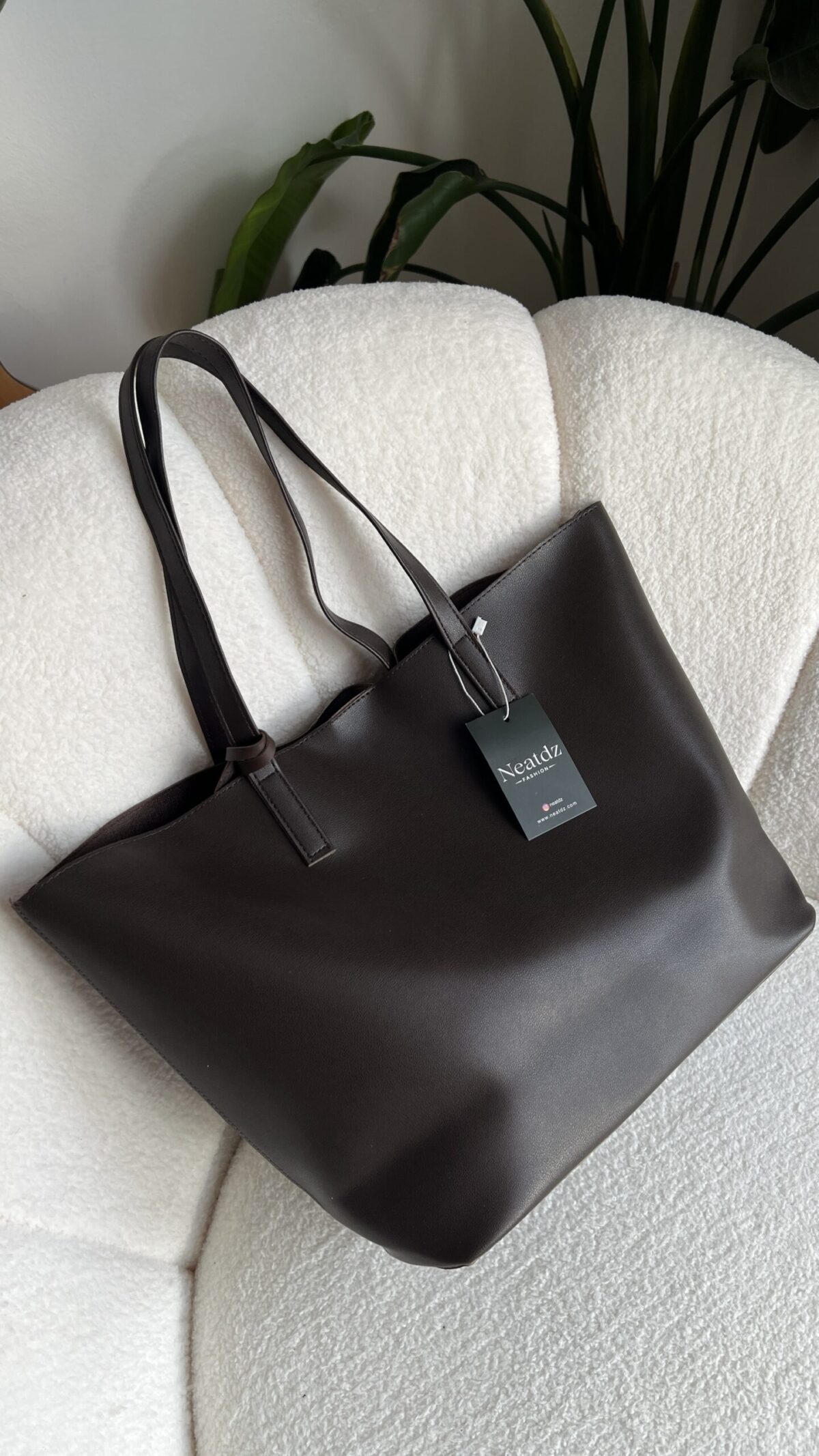 Cloudy Dark Brown Bag + Wallet
