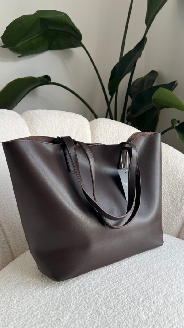 Cloudy Dark Brown Bag + Wallet – Image 3