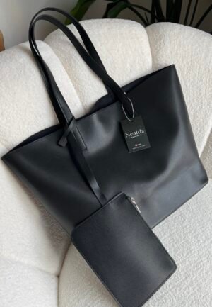 Cloudy Black Bag + Wallet