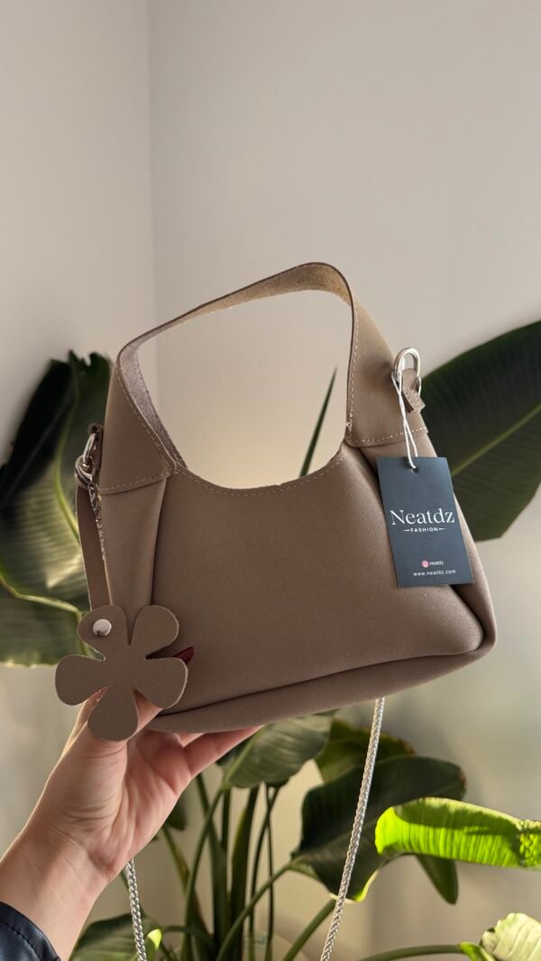Bloom Suede Small Beige Bag – Image 3