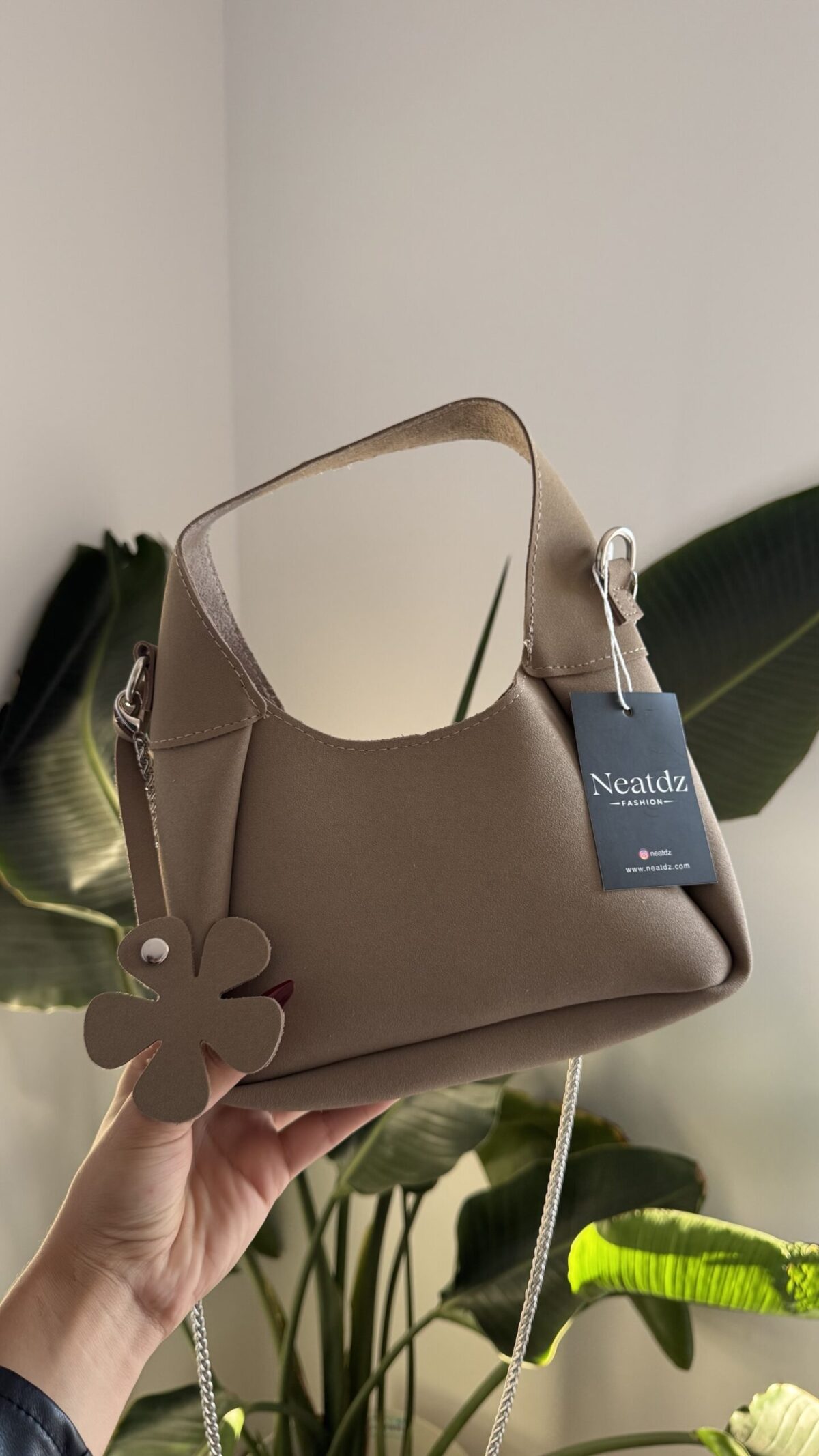 img_3371 Bloom Suede Small Beige Bag