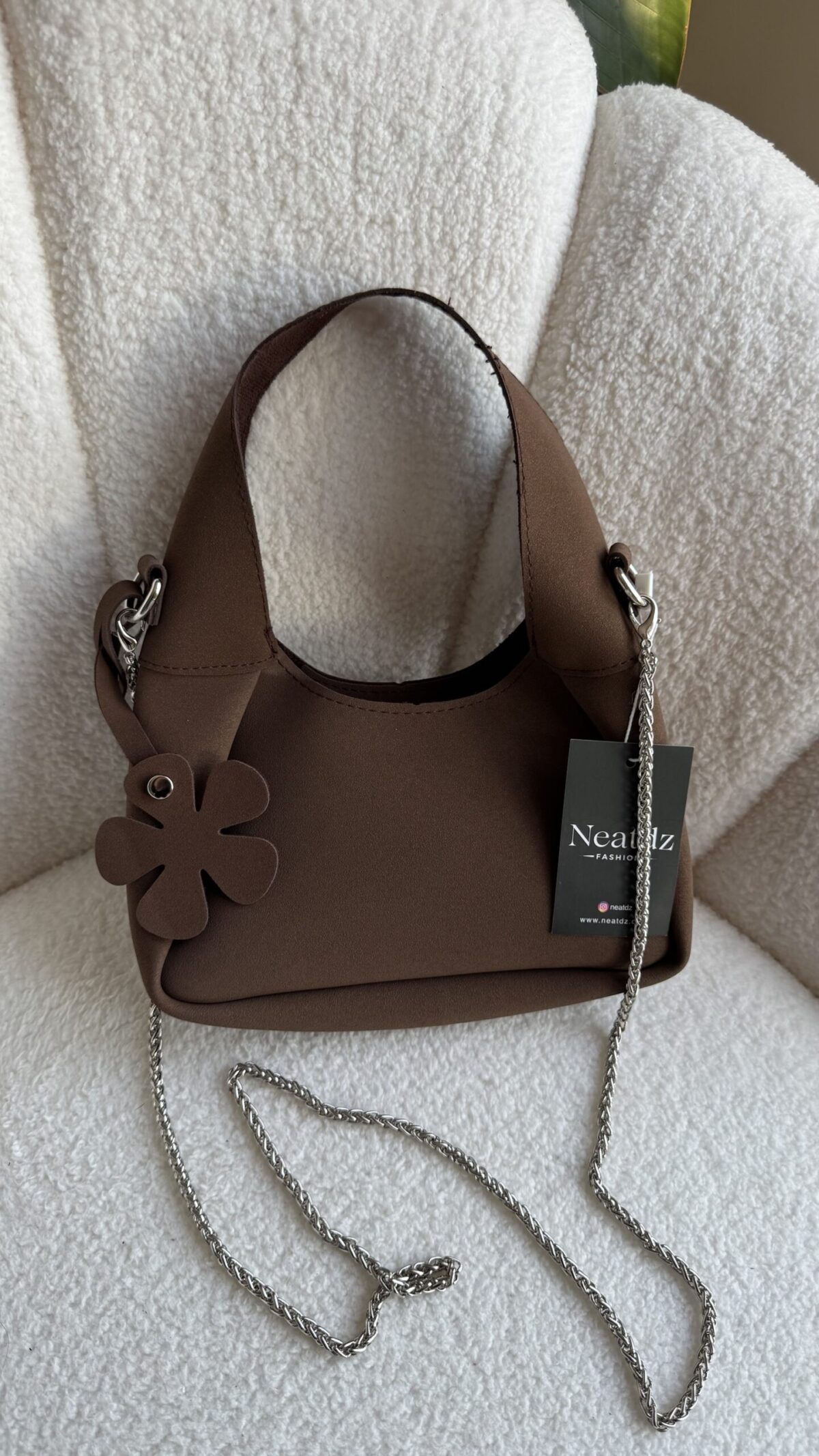 img_3374 Bloom Suede Small Dark Brown Bag
