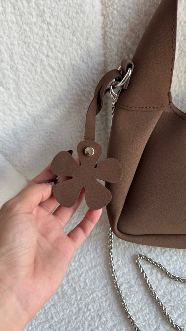 Bloom Suede Small Dark Brown Bag – Image 3