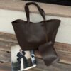 Cloudy Dark Brown Bag + Wallet