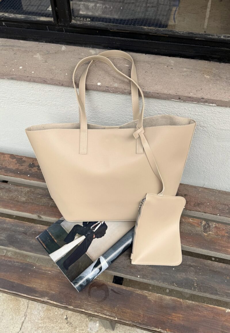 Cloudy Beige Bag + Wallet